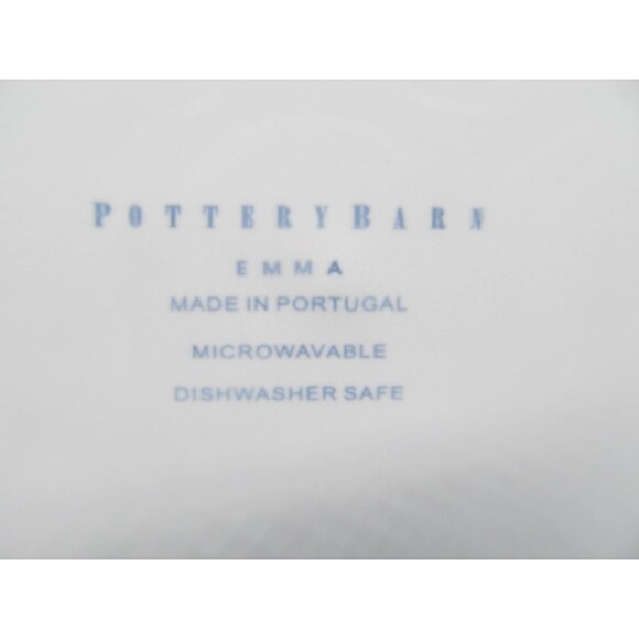 Pottery Barn Emma Off White 11 1/8" Beaded Rim Dinner Plate Portugal - Picture 5 of 8